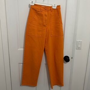 Wilfred (aritzia) orange jeans
